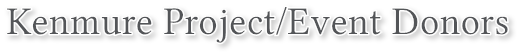 Kenmure Project/Event Donors Kenmure Project/Event Donors